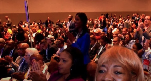 NAACP National Convention, crowd in a convention hall. Picture